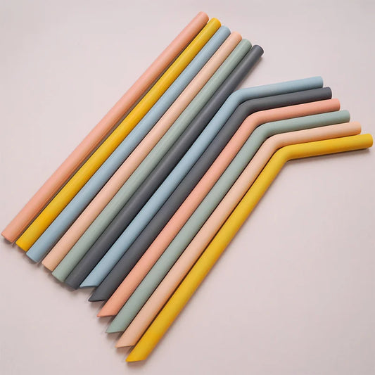 1 Pcs Foldable Reusable Food Grade Silicone Straws Flexible Bent Straight Drinking Straws For Cup Baby Accessories