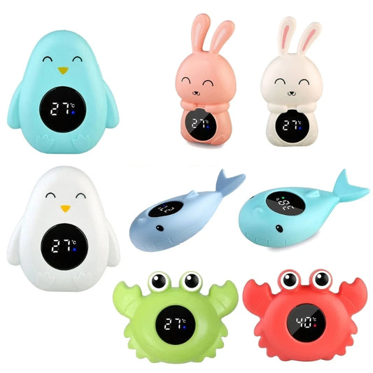 Cartoon Digital Thermometer LED Display Water Temperature Meter Safety Floating Toy for Kids Baby Bath Thermometer