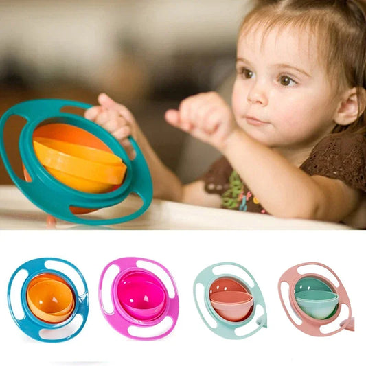 Universal Gyro Bowl Children Rotary Balance Novelty Gyro 360 Rotate Spill Proof Feeding Dishes Baby Training Rotary Balance Toy
